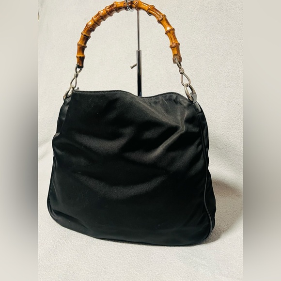 Gucci Bamboo Nylon/ Patented Leather Shoulder Bag - Picture 14 of 15